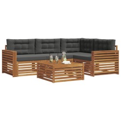Ensemble de canapés d'extérieur 5 pcs Naturel et Anthracite 626064626064