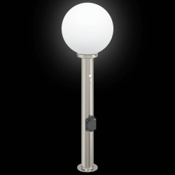 Borne lumineuse avec détecteur et prise 80 cm acier inoxydable IP44 626068626068