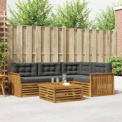 Ensemble de canapés d'extérieur 5 pcs Naturel et Anthracite 626069626069