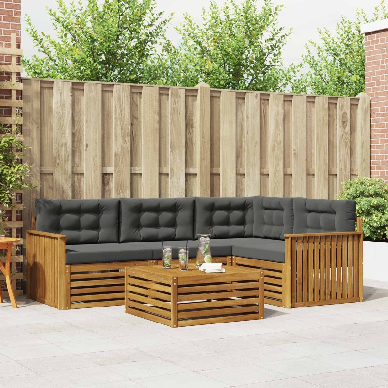 Ensemble de canapés d'extérieur 5 pcs Naturel et Anthracite 626069626069