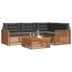 Ensemble de canapés d'extérieur 5 pcs Naturel et Anthracite 626069626069