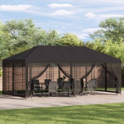 Gazebo avec murs latéraux 6 x 3 m Anthracite Polyester et Acier 626070626070