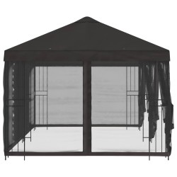 Gazebo avec murs latéraux 6 x 3 m Anthracite Polyester et Acier 626070626070