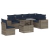 Ensemble de canapé de jardin 7 pcs avec coussins gris résine tressée 626071626071