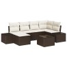 Ensemble de canapé de jardin 7 pcs Marron et Crème polyrotin 626072626072