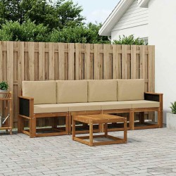 Ensemble de canapés d'extérieur avec coussin 4 pcs Naturel 626078626078