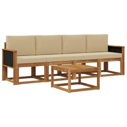 Ensemble de canapés d'extérieur avec coussin 4 pcs Naturel 626078626078