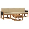 Ensemble de canapés d'extérieur avec coussin 4 pcs Naturel 626078626078