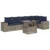 Ensemble de canapé de jardin 7 pcs avec coussins gris résine tressée 626080626080