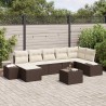 Ensemble de canapé de jardin 8 pcs Marron polyrotin 626083626083
