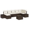 Ensemble de canapé de jardin 8 pcs Marron polyrotin 626083626083