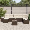 Ensemble de canapé de jardin 8 pcs Marron polyrotin 626083626083