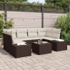 Ensemble de canapé de jardin 7 pcs Marron polyrotin 626087626087