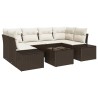 Ensemble de canapé de jardin 7 pcs Marron polyrotin 626087626087