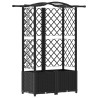 Lit Élevé avec Treillis et Toit Noir 122 x 40 x 138 cm PP 626088626088