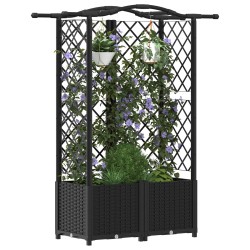Lit Élevé avec Treillis et Toit Noir 122 x 40 x 138 cm PP 626088626088