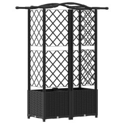 Lit Élevé avec Treillis et Toit Noir 122 x 40 x 138 cm PP 626088626088