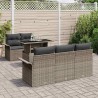 Ensemble de canapé de jardin avec coussin 6 pcs Gris polyrotin 626090626090
