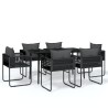Ensemble à manger de jardin 7 pcs Noir 626091626091