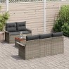 Ensemble de canapé de jardin avec coussin 6 pcs Gris polyrotin 626093626093