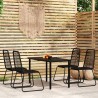 Ensemble à manger de jardin 5 pcs Noir 626098626098