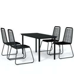 Ensemble à manger de jardin 5 pcs Noir 626098626098