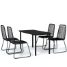 Ensemble à manger de jardin 5 pcs Noir 626098626098
