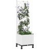 Bac de jardin avec treillis et roues Blanc 40 x 40 x 146 cm PP 626100626100