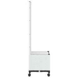 Bac de jardin avec treillis et roues Blanc 40 x 40 x 146 cm PP 626100626100