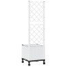Bac de jardin avec treillis et roues Blanc 40 x 40 x 146 cm PP 626100626100