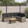 Salon de jardin 5 pcs avec coussins Gris Résine tressée 626101626101