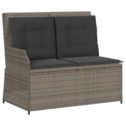 Salon de jardin 5 pcs avec coussins Gris Résine tressée 626101626101