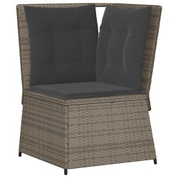 Salon de jardin 5 pcs avec coussins Gris Résine tressée 626101626101