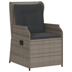 Salon de jardin 5 pcs avec coussins Gris Résine tressée 626101626101