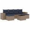 Ensemble de canapé de jardin 7 pcs avec coussins gris résine tressée 626105626105