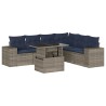 Ensemble de canapé de jardin 7 pcs avec coussins gris résine tressée 626107626107
