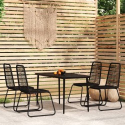Ensemble à manger de jardin 5 pcs Noir 626128626128