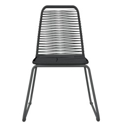 Ensemble à manger de jardin 5 pcs Noir 626128626128