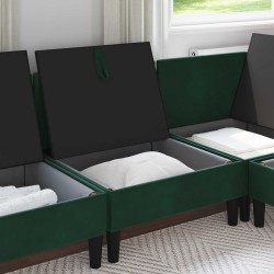 Canapé moyen avec rangement Vert foncé Velours 626129626129
