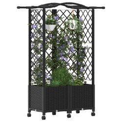 Lit Élevé avec Treillis et Toit Noir 122 x 40 x 144 cm PP 626130626130