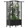 Lit Élevé avec Treillis et Toit Noir 122 x 40 x 144 cm PP 626130626130