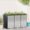 Rangement de poubelle à roulettes pour 3 poubelles Acier 626133626133