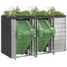 Rangement de poubelle à roulettes pour 3 poubelles Acier 626133626133