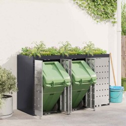 Rangement de poubelle à roulettes pour 3 poubelles Acier 626133626133