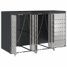 Rangement de poubelle à roulettes pour 3 poubelles Acier 626133626133