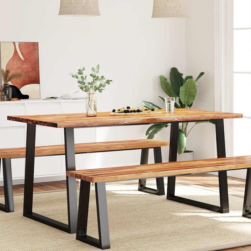 Table à manger 160x80x75 cm bois d'acacia solide à bord vif 626134626134