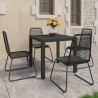 Ensemble à manger de jardin 5 pcs PVC résine tressée noir 626137626137