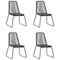 Ensemble à manger de jardin 5 pcs PVC résine tressée noir 626137626137