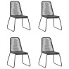 Ensemble à manger de jardin 5 pcs PVC résine tressée noir 626137626137