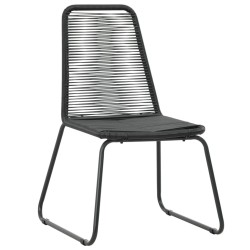 Ensemble à manger de jardin 5 pcs PVC résine tressée noir 626137626137
